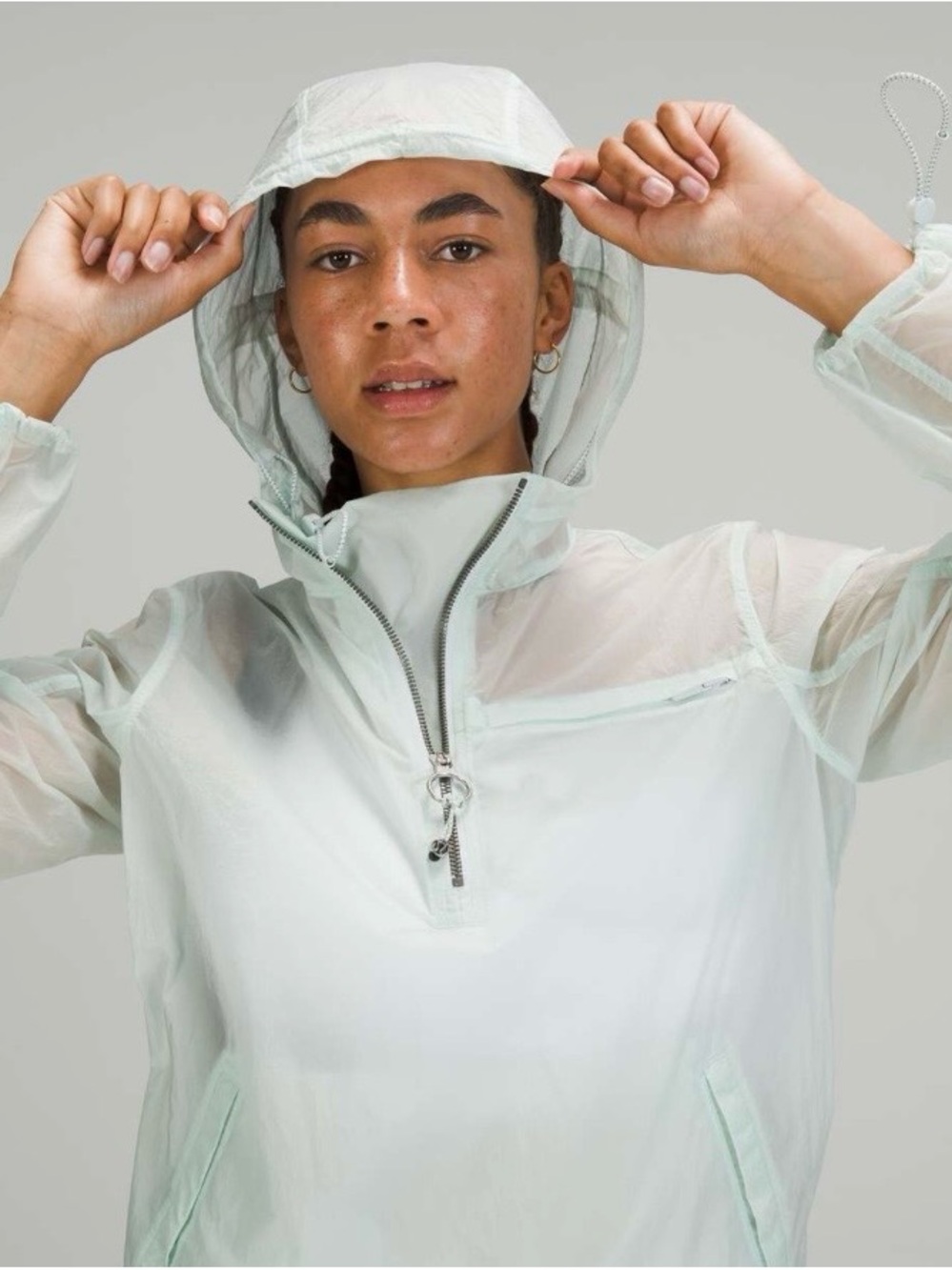 Lululemon Sz. XL Light Mint Windbreaker Pullover Hoodie